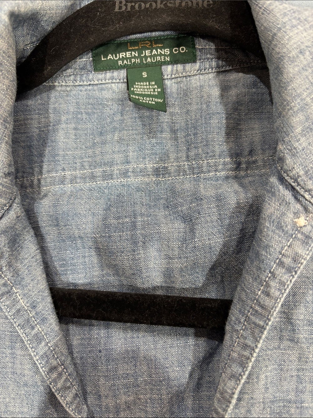 Ralph Lauren Light Blue Chambray Popover with Embroidered Pocket